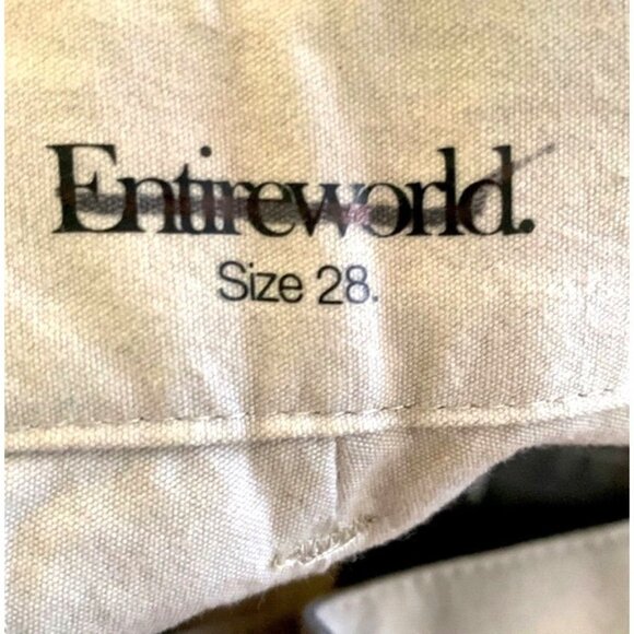 Entireworld. Straight-Leg Flat Front Cotton Pants 28 Button Pockets Beige Stone - Picture 6 of 8